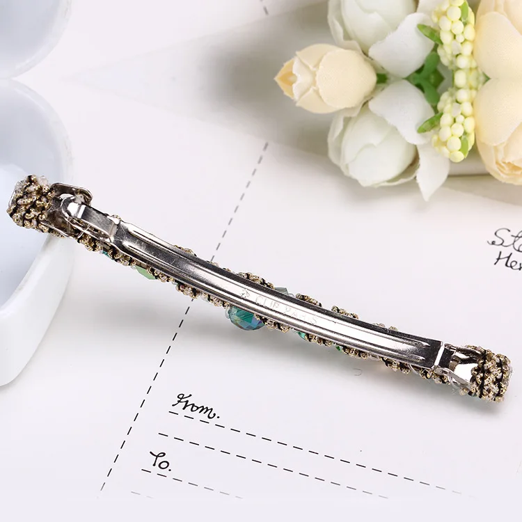 2019 Korean Fashion Crystal Hair Clips Pins for Women Girls Rhinestone Beaded Barrettes Hairgrips Wholesale Accessories | Аксессуары для