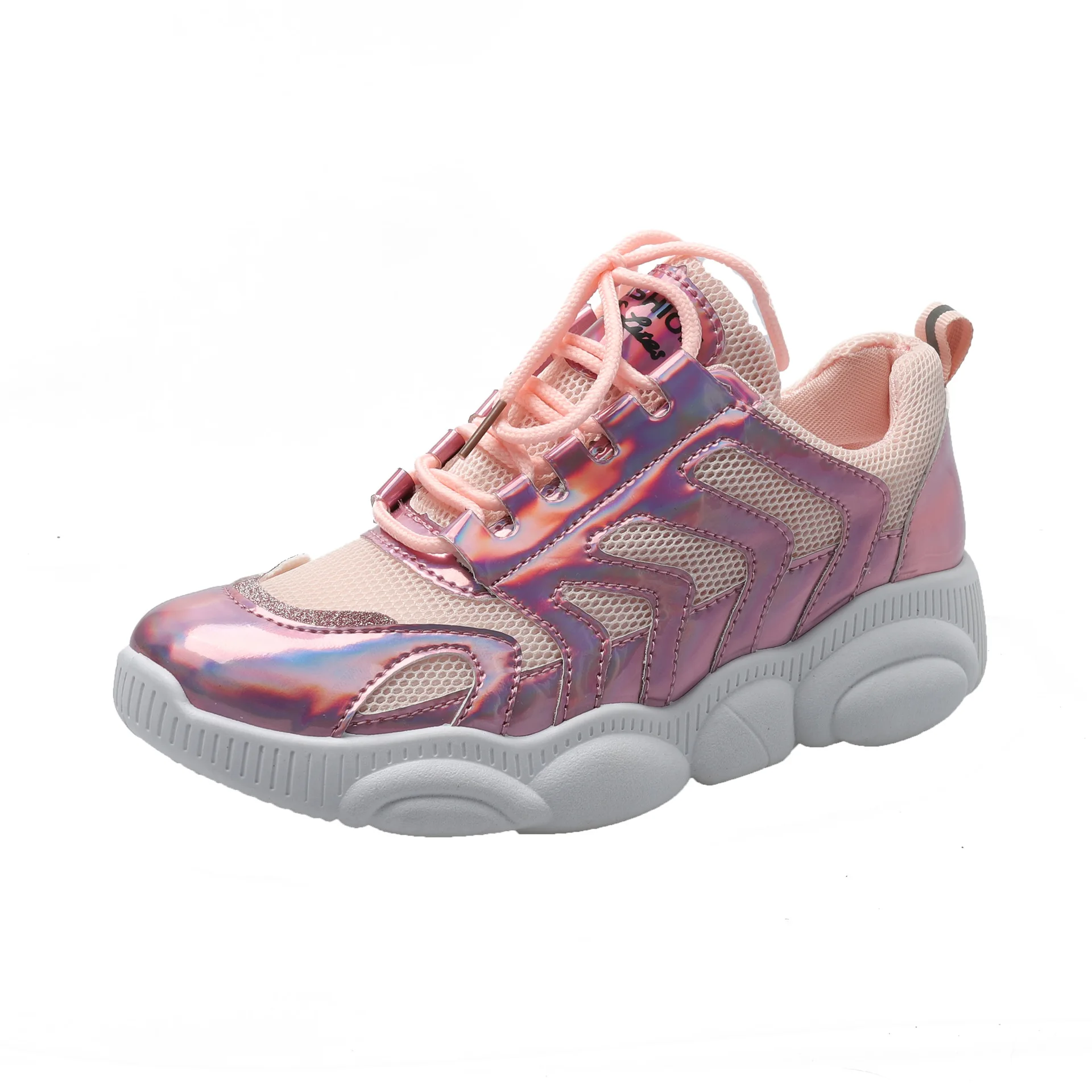 Женские туфли на шнуровке XDA блестящие повседневные дышащие плоской подошве