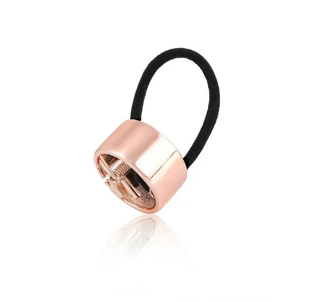 Rose Gold Type B Женские волосы металлическая заколка для прически "конский хвост" Круглый резинки высококачественные простые гладкие украшения для волос acc618B - Цвет: Rose Gold Type B