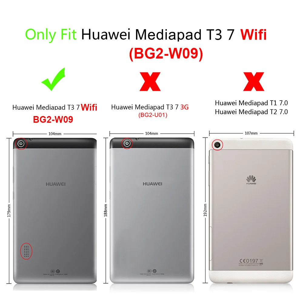 Для Huawei MediaPad T3 7 0 чехол из искусственной кожи с шелковым покрытием для BG2-W09 Honor Play
