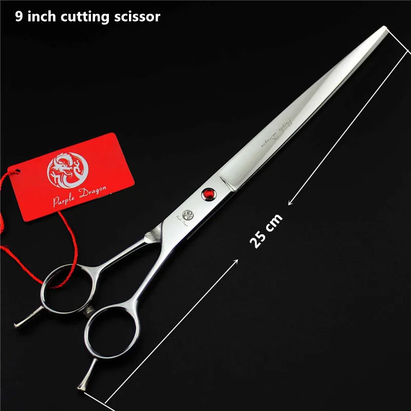 

Purple Dragon 9 inch 24cm Japan 440C Red Gem Professional Dogs Cats Pets Hair Shears Hairdressing Scissor Straight Cutting Shear