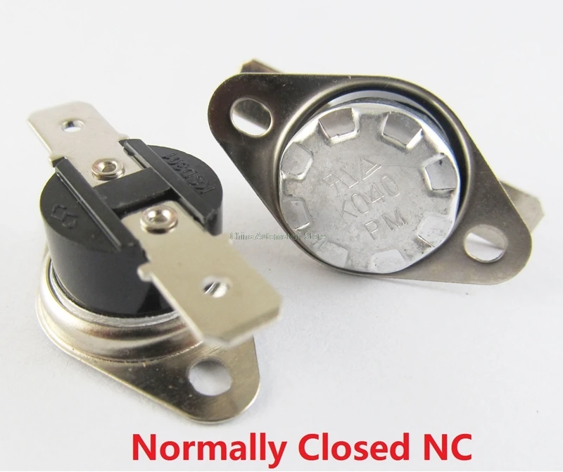 

KSD301 250V 10A Normally Closed NC Thermostat Temperature Thermal Control Switch DegC 20 25 30 35 40 45 50 55 60 65 70 75 80 85
