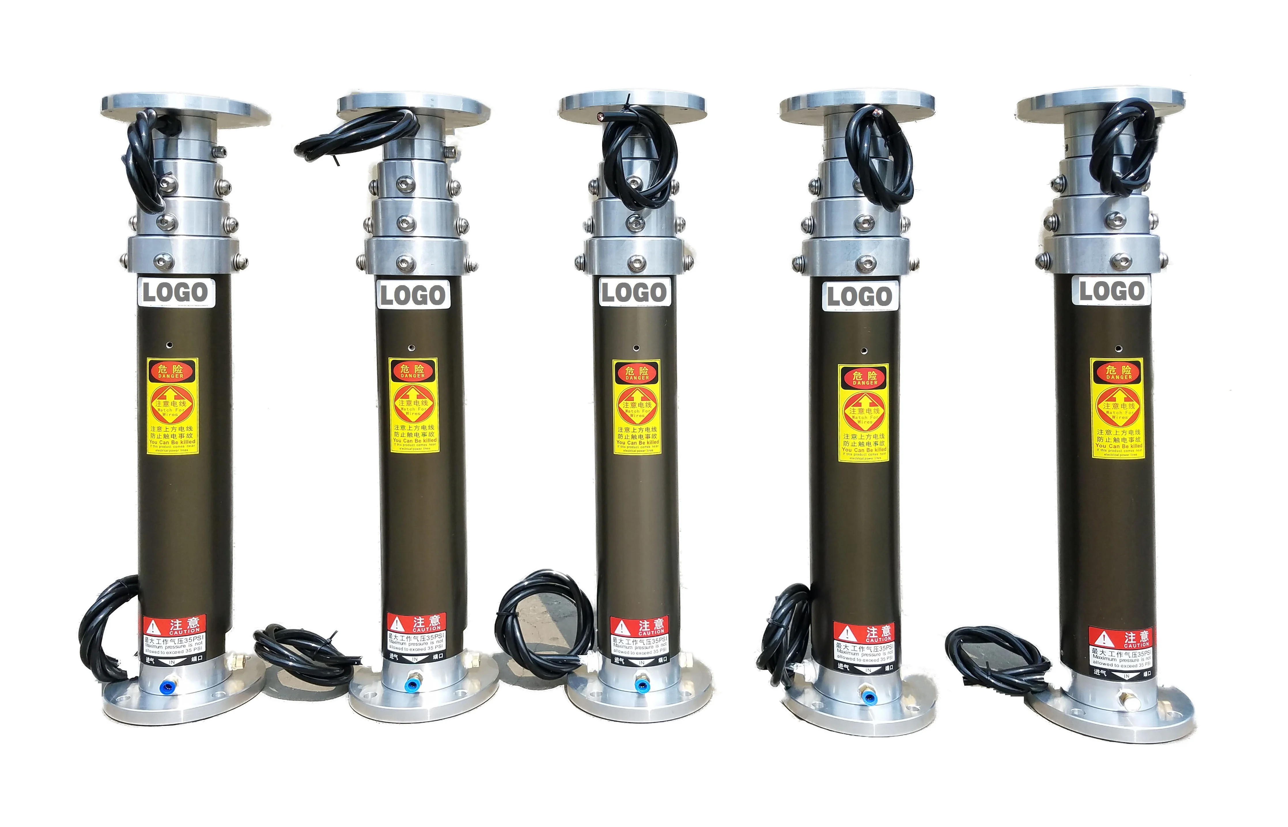 3m &amp 1 75 m Mini Пневматическая телескопическая мачта с нижним фланцем и кронштейнами