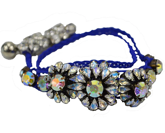 Модный Роскошный трикотажный браслет со стразами винтажный ручной работы из