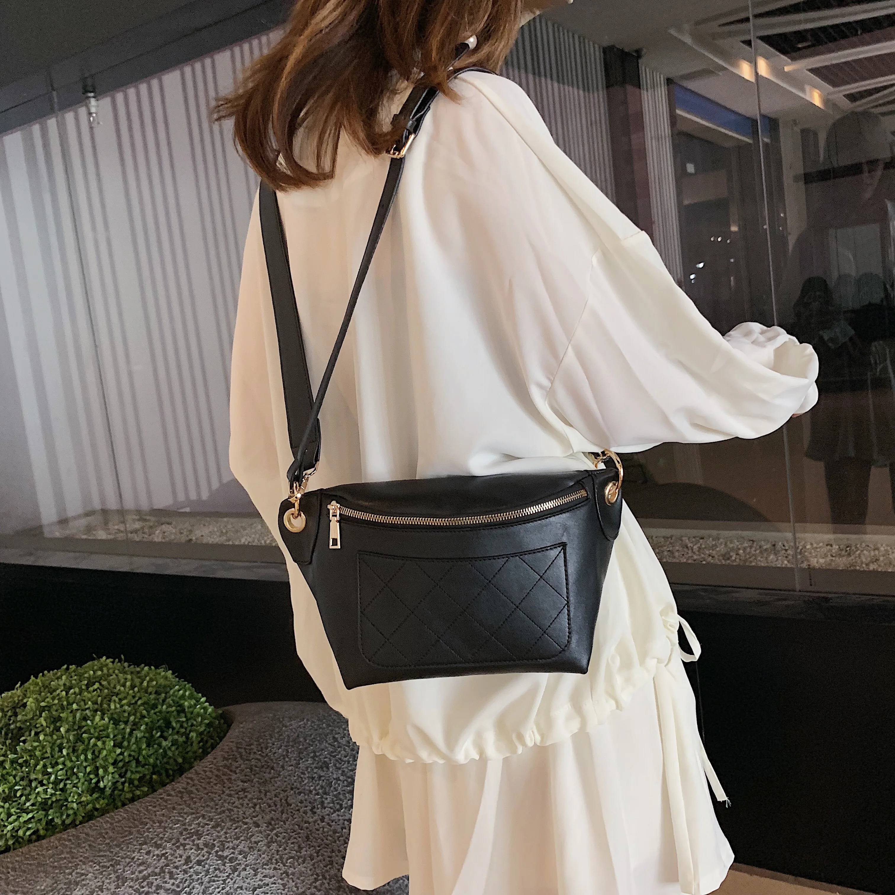 2019 женская сумка-мессенджер из искусственной кожи клетчатая браслет модная