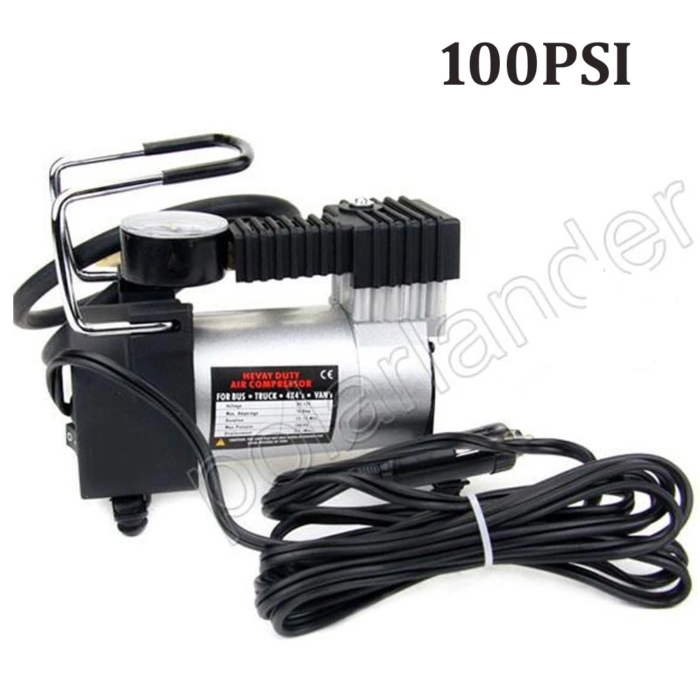 

Portable Mini 12V Electric 100 PSI Tire Inflator Pump Equipped Accurate Pressure Gauge Car Air Compressor