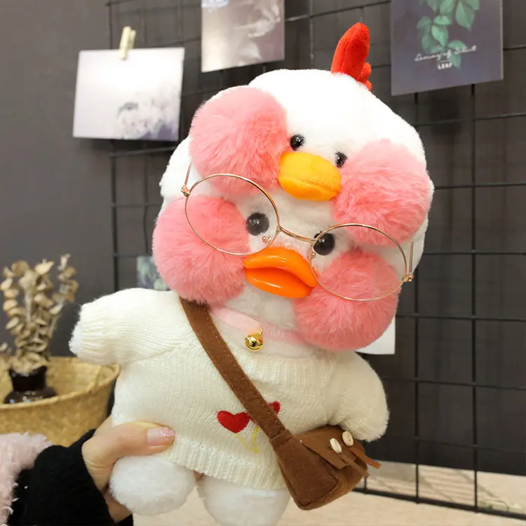 Happy Duck 6 Горячие игрушки Lalafanfan CafeMimi мягкие игрушки животных белое платье утка DIY Мягкие плюшевые куклы для девочки или подруги подарок 30 см - Цвет: Happy Duck 6