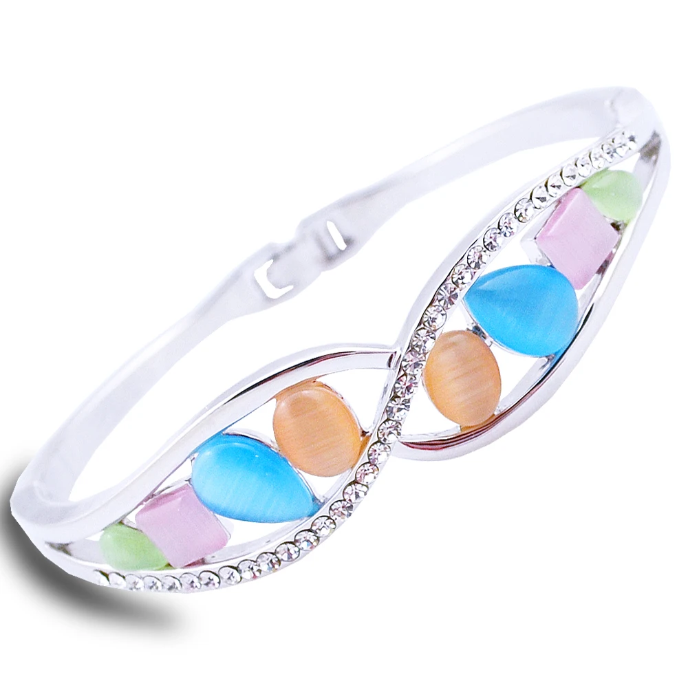 W025 Роскошные браслеты с опалом женские серебряные ювелирные изделия 2017 новейший