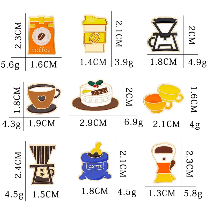 Высокое качество мультфильм брошь послеобеденный чай торт кофе машина капает