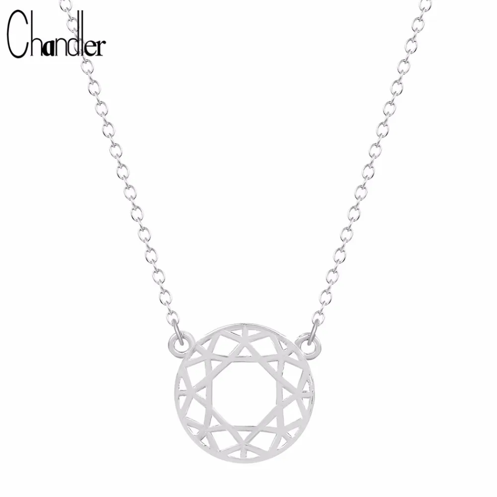 Чандлер покрытием Круглый Круг кружева кулон ожерелье для женщин Геометрическая