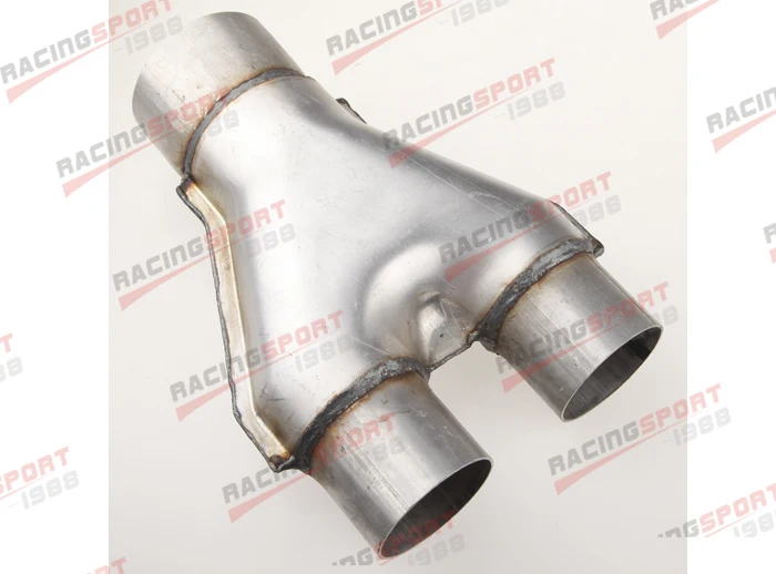 

Universal Exhaust Y-Pipe Adapter 2.5" Dual To 2.5" Single Aluminized Steel