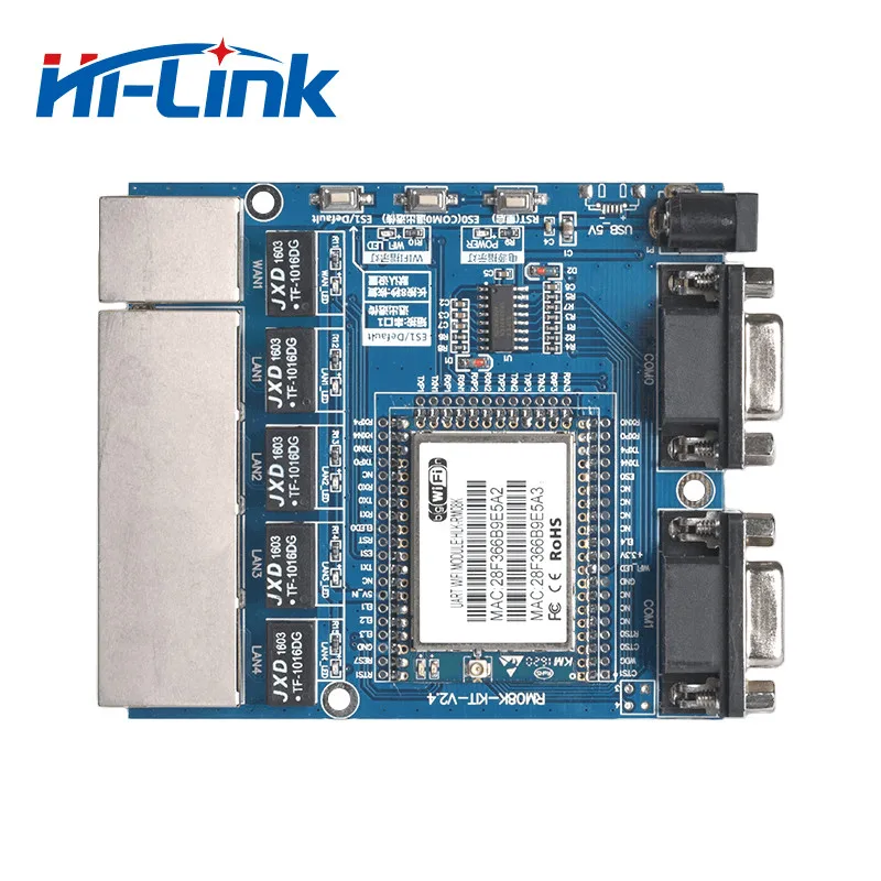 Бесплатная доставка HLK RM08K серийный wifi модуль четыре порта ethernet два