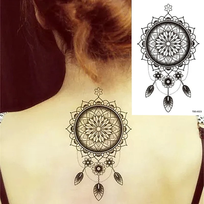 

Dream catcher Totem Waterproof Temporary Tattoo Men's Black Arm Tattoo 12*19cm Water Transfer Fake Tatto For Man