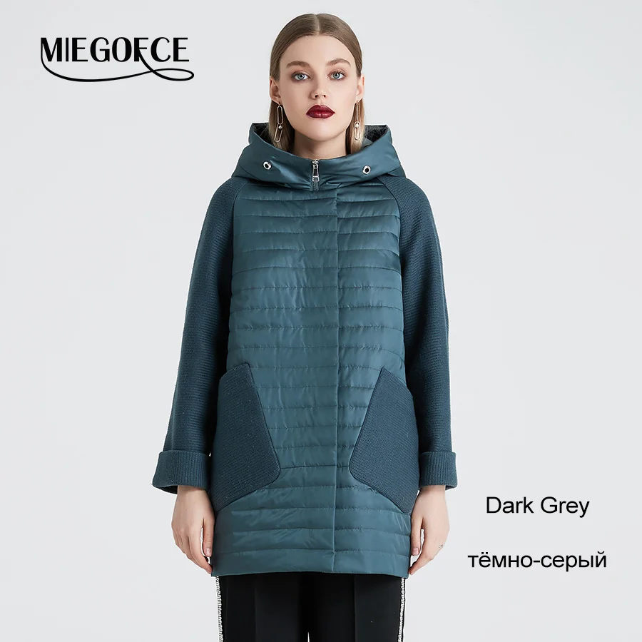 707 Dark Grey MIEGOFCE Новая весенне-осенняя коллекция пальто Женская весенняя куртка с капюшоном горячая - Цвет: 707 Dark Grey