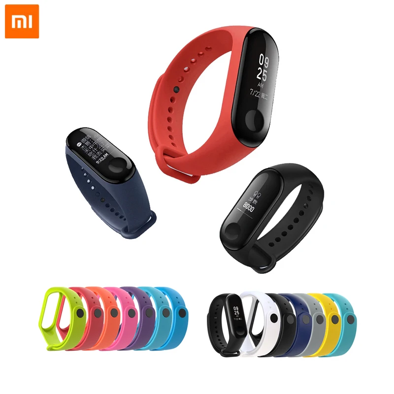 Для xiaomi band 4 3 силиконовый ремешок на запястье mi Band браслет цветной умный Браслет