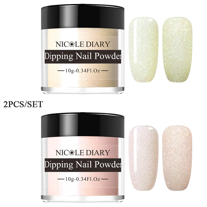 set 1 NICOLE дневник мигающий погружение ногтей порошок Набор красочный сладкий Dip блеск хромированный дизайн ногтей украшения погружение База Топ активатор - Цвет: set 1