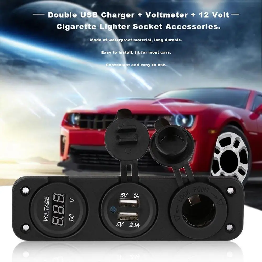 12V Car Cigarette Lighter Socket Splitter 2 Port Multi Functions USB Power Adapter Charger for Smart Cell Phone Safely Charging |