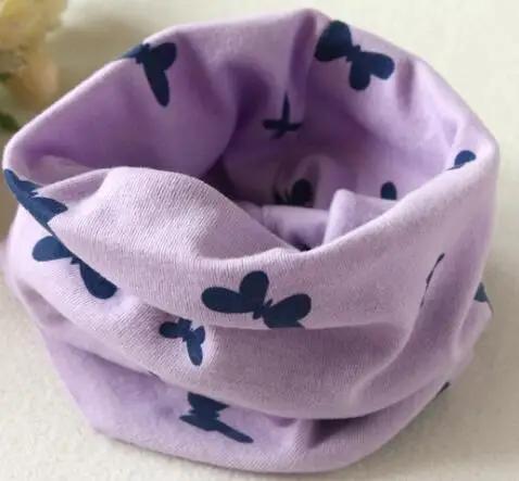 purple butterfly Коллекция года, весенне-осенний хлопковый шарф для девочек детский шейный платок с рисунком совы для девочек, детское кольцо с круглым вырезом, волшебный шарф для мальчиков, детская одежда - Цвет: purple butterfly