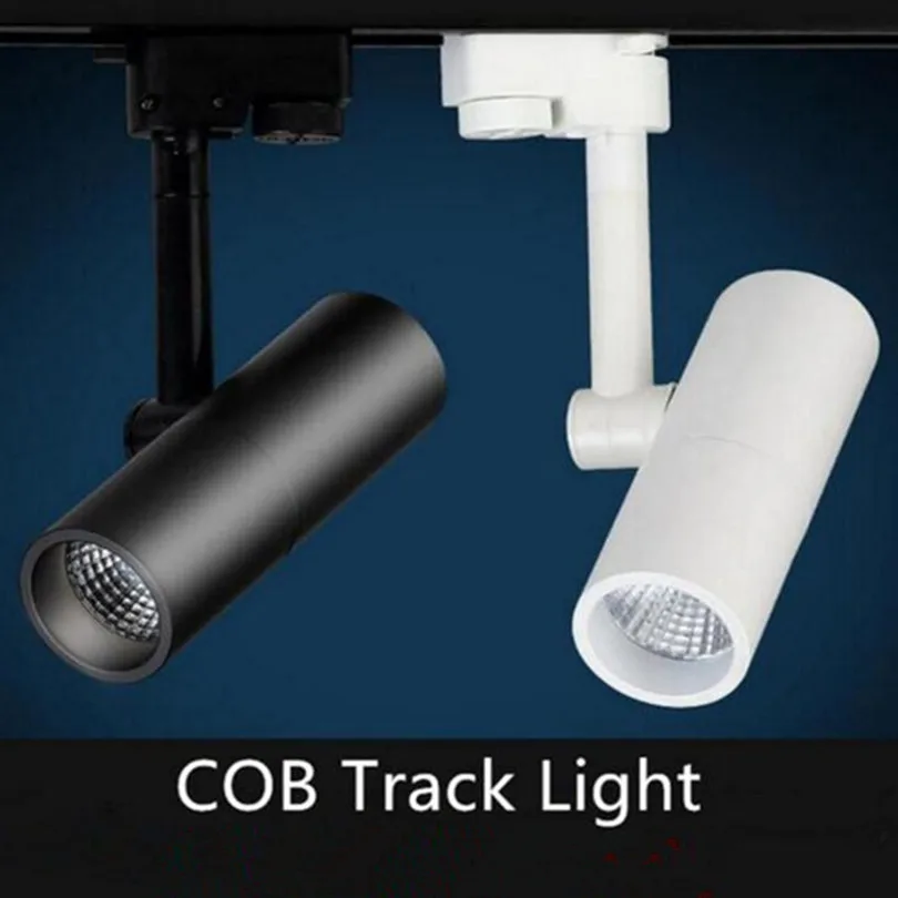 

4 Wire 3 Phase COB LED Track Light 7W 10W 15W COB Track Rail Light LED Spotlight AC110-240V Warm Cool White 10pcs Free Shipping