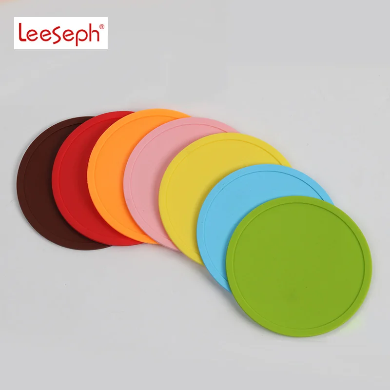 Silicone Coasters Colorful Heat Resistant Tea Cup Mat Lots Drinking Mug 3.9inch|Коврики и подложки| |
