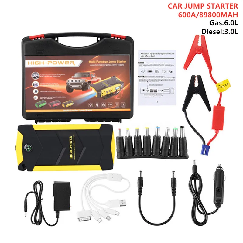 Type B Yellow 12V 600A Портативный автомобиль скачок стартер Многофункциональный Авто Батарея усилитель Зарядное устройство Booster чрезвычайных Мощность power Bank пусковое устройство - Цвет: Type B Yellow