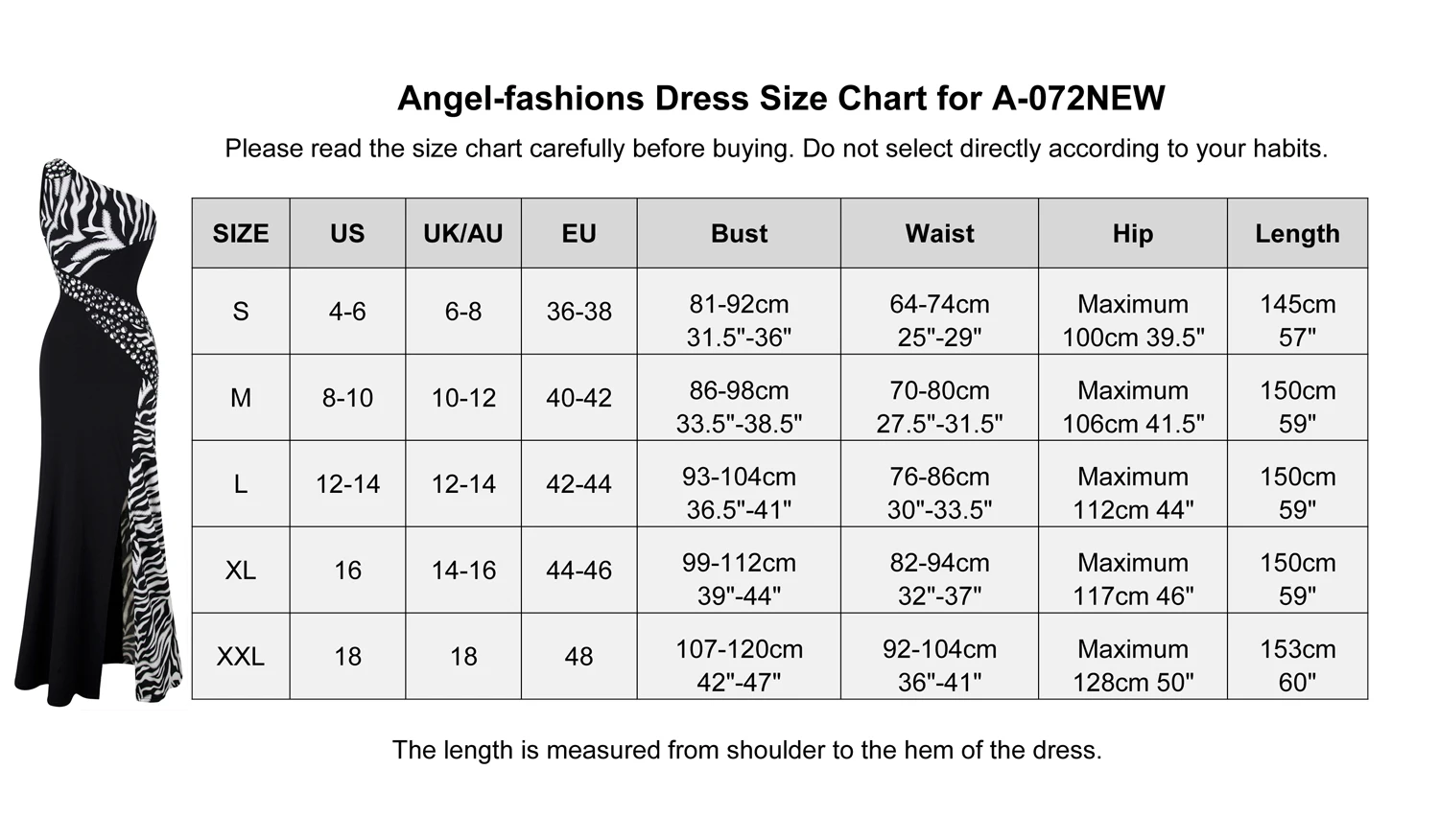 Женское вечер. платье со стразами Angel-Fashions, черное облегающее вечернее платье с одним открытым плечом, с узором окраски "зебра", расшитое стразами, модель 072 068 075