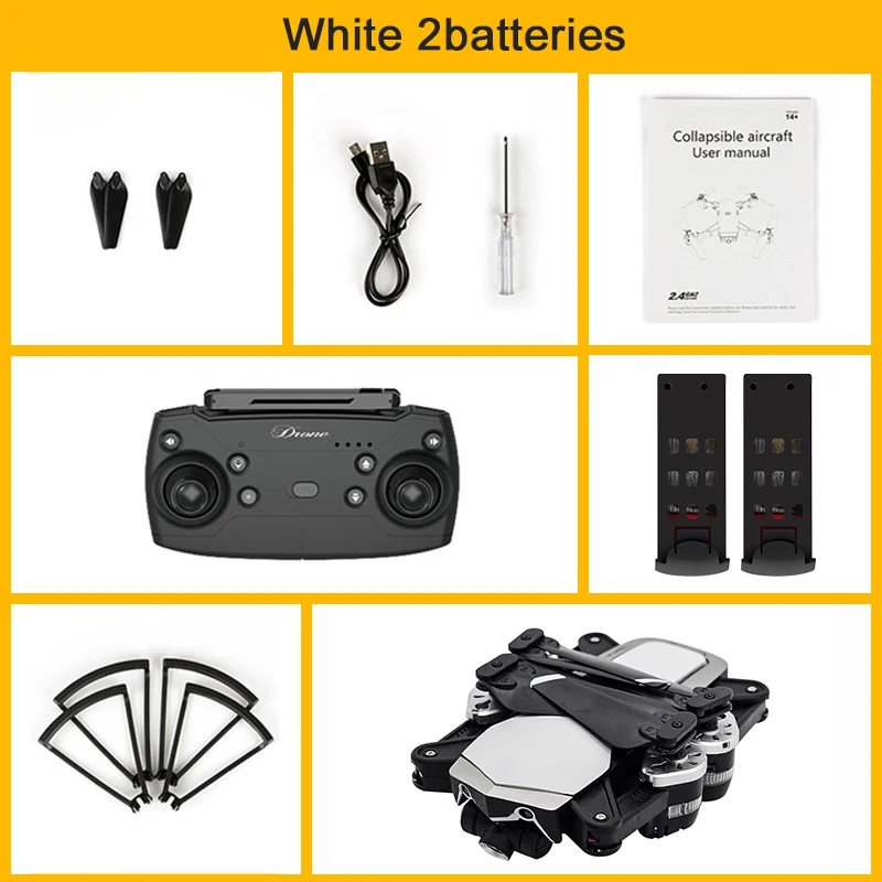 5PM white 2battery JDRC JD-20S JD20S/JD-20S PRO WiFi FPV складной Дрон 5PM PRO 2MP 0,3 PM 1080P HD камера RC Квадрокоптер RTF гоночный Дрон VS JD20 - Цвет: 5PM white 2battery
