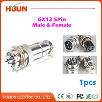 1pcs gx12 5 pin high quality male female 12mm wire cable panel connector aviation plug gx12 circular socket connector
