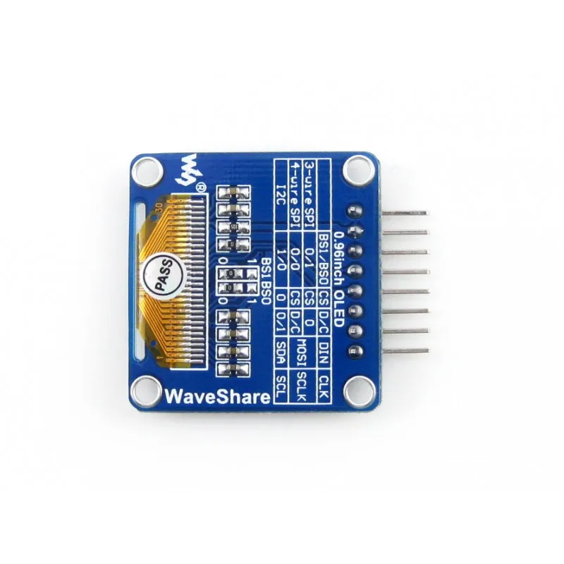 OLED-дисплей 0 96 дюйма интерфейсы SPI/I2C угловой/горизонтальный контактный разъем (A) |