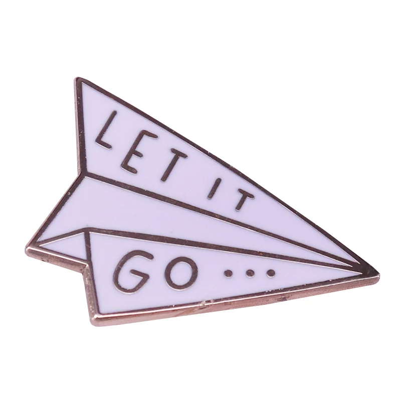 Let it go эмалированная булавка бумажная брошь для самолета простая коллекция