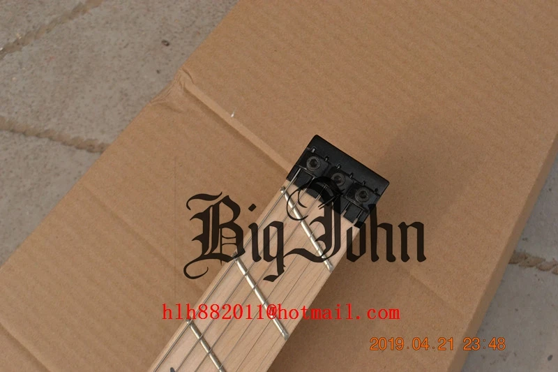 Новая безголовая электрогитара, клен гриф корпус из красного дерева,, Fretted f hole guitar 174