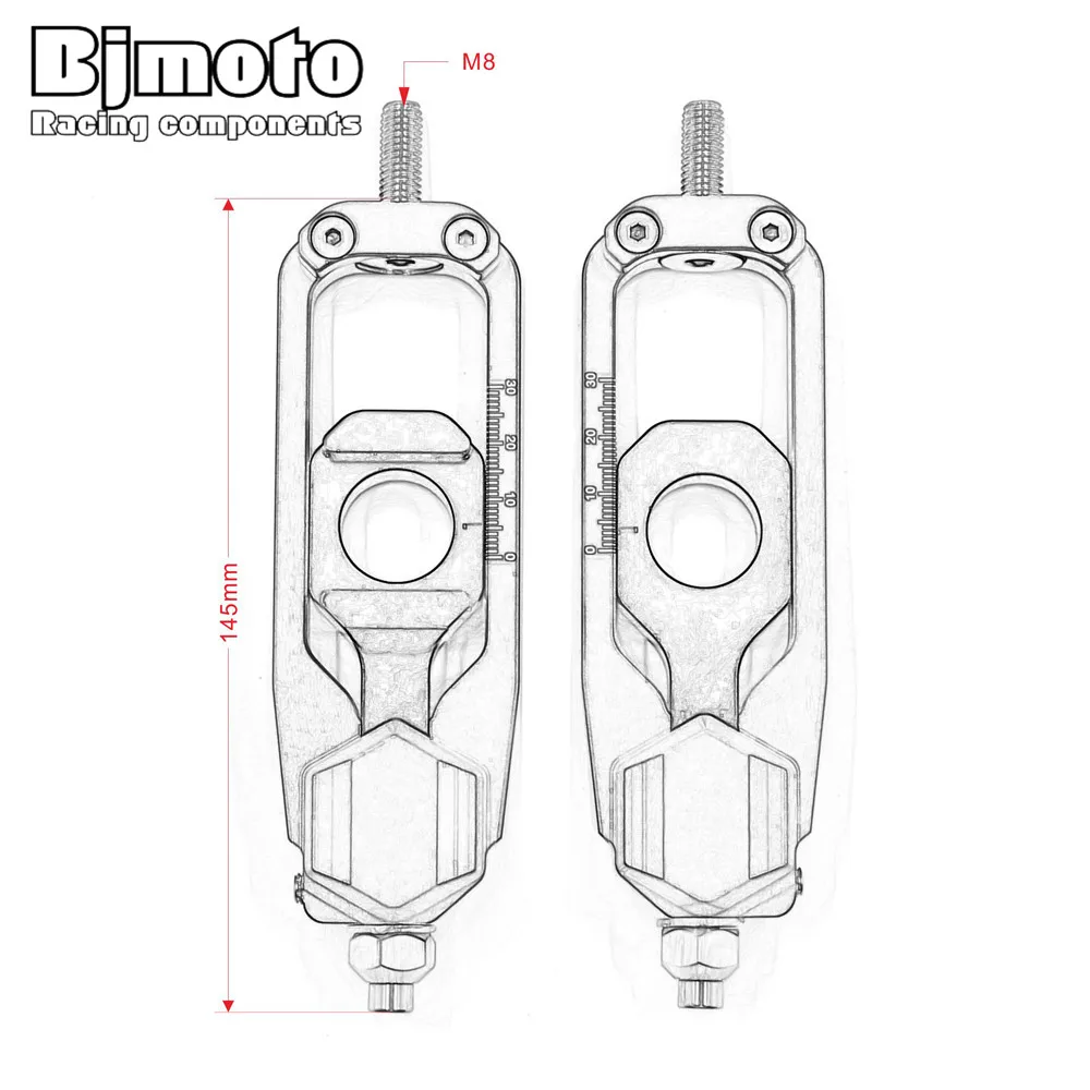 

BJMOTO CNC Chain Adjusters Regulator Tensioners with Swingarm Spool For Yamaha MT09 MT-09 FZ09 FZ-09 2013 2014 2015 2016