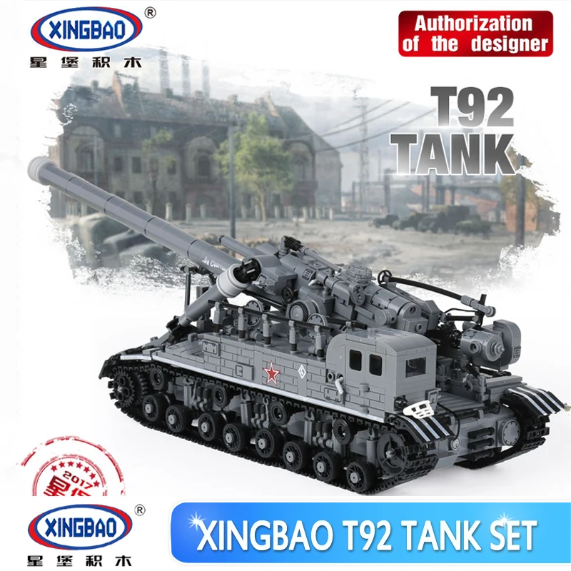 XingBao 06001 MOC Военный Набор Танков для мировой войны T92 Обучающие строительные блоки
