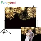 Funnytree фоны черно-золотые фейерверки пиротехника в небе петарды новый год фотосессия фотография