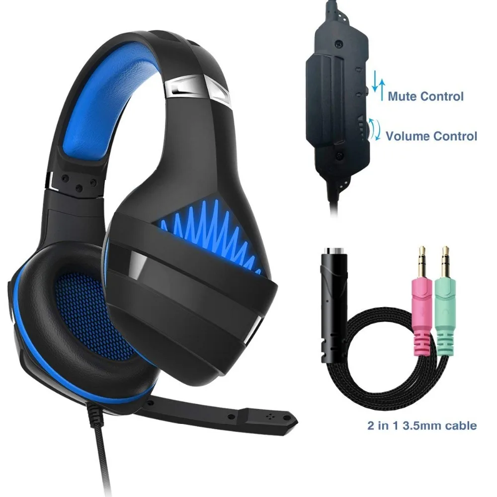 Beexcellent GM-5 игровая гарнитура для PS4 ПК Xbox One стерео объемный звук над ухом шумоподавление наушники с микрофоном светодиодный светильник