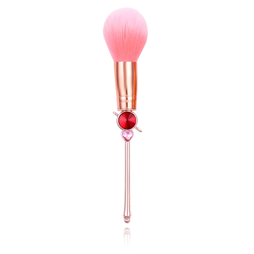 powder brush Классические аниме Сейлор Мун кисти для макияжа с металлической ручкой основа для макияжа пудра Румяна размазывание шейдер многофункциональная кисть инструмент для красоты - Handle Color: powder brush