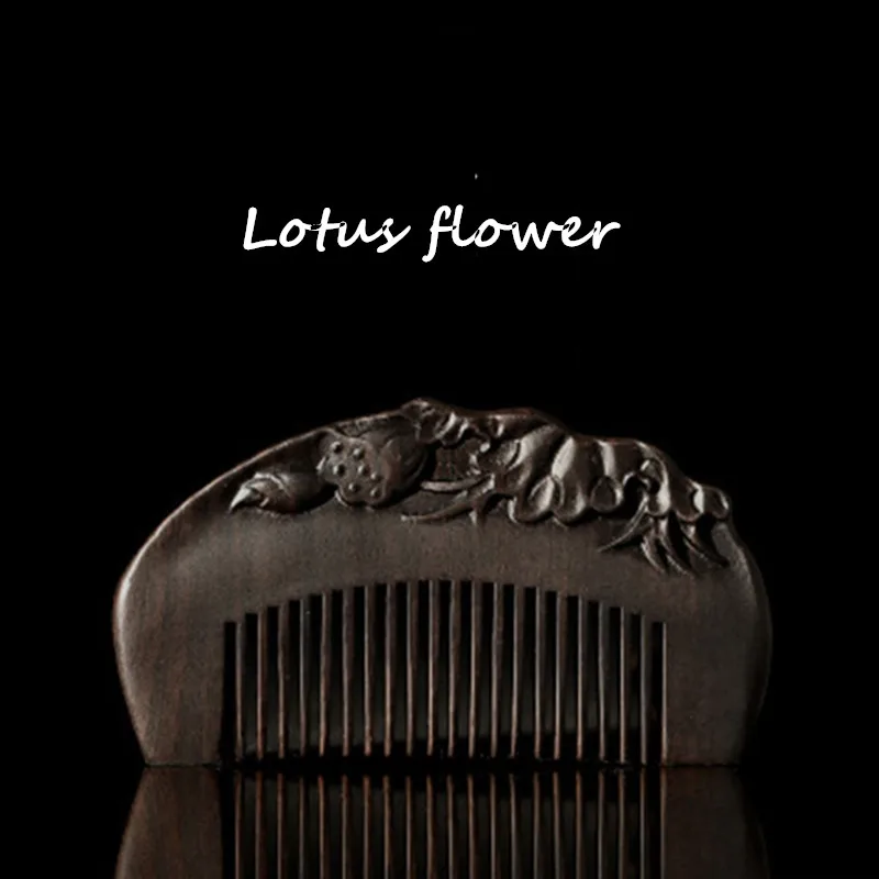 

100% Wooden Comb Health Care Anti-static Massage Black Sandalwood Comb Handmade Beauty Lotus Seed Hair Brush