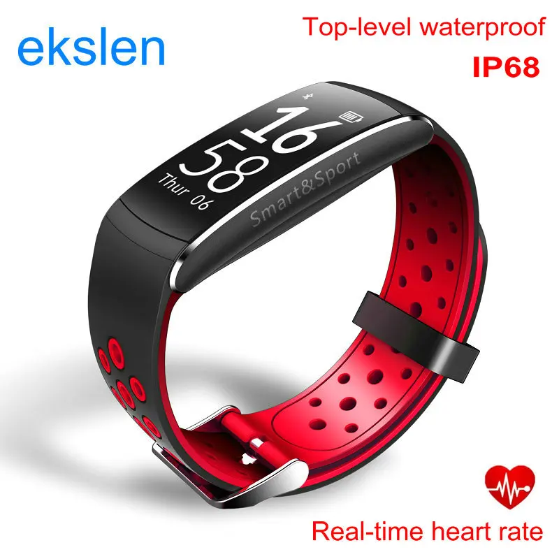 

ekslen Q8 Smart band IP68 waterproof Smart Wristband Real time Heart rate Fitness tracker 0.96" Smart Bracelet Wearable devices