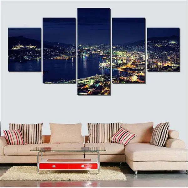 5 шт. Популярная современная картина на стену Рисование города ночью домашняя