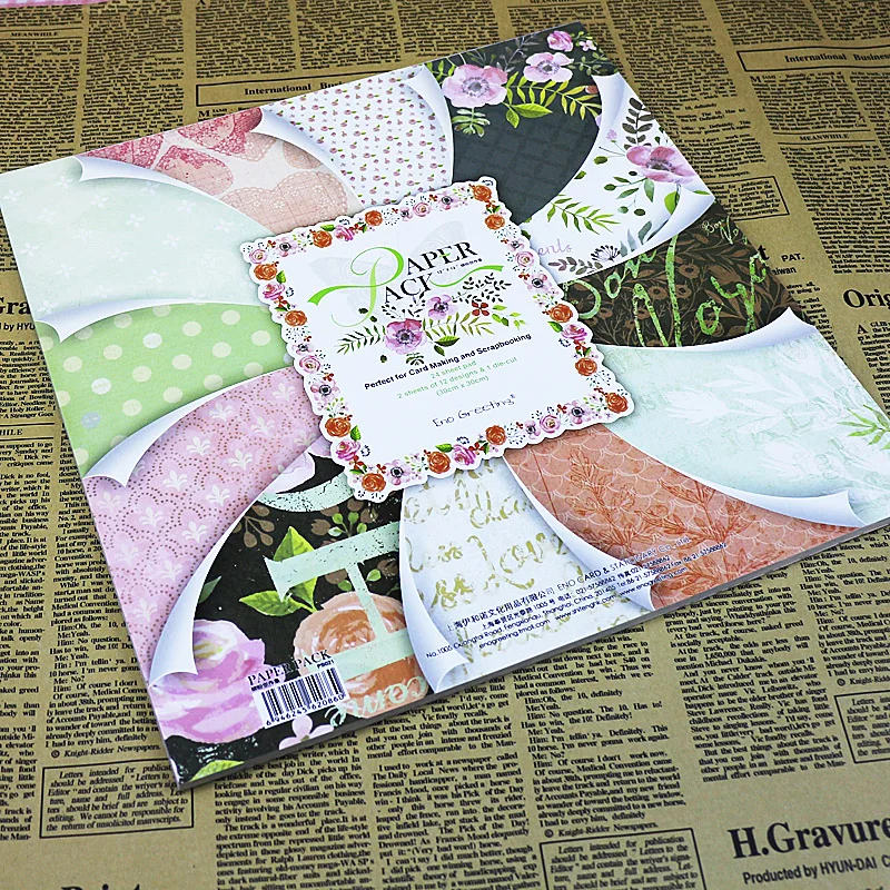 Энопоздравительная бумага для скрапбукинга 12 дюймов с художественным рисунком