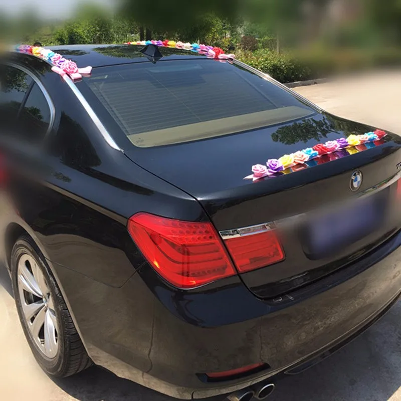 Rainbow Wedding Car Decoration Sets Artificial Flowers Wedding Docoration Foam Roses Decorative Wreath DIY Wholesale