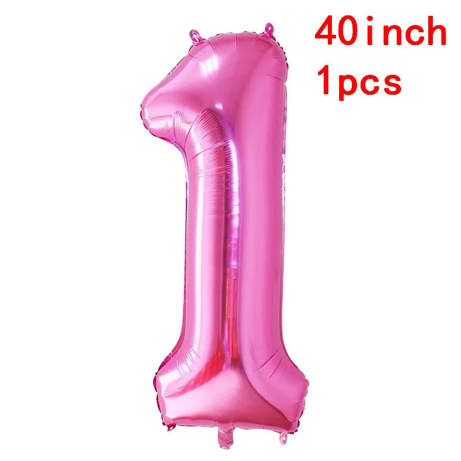 40inch PAPYBAL/воздушные шары на 1-й день рождения, синие, розовые фольгированные шары для маленьких мальчиков и девочек, украшение на первый день рождения, на один год, на день рождения, детский праздничный Декор - Цвет: 40inch