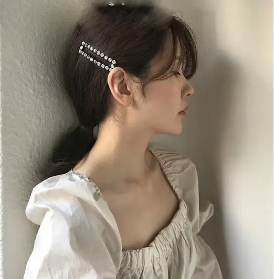 Корейские новые заколки для волос со стразами женщин полые геометрические