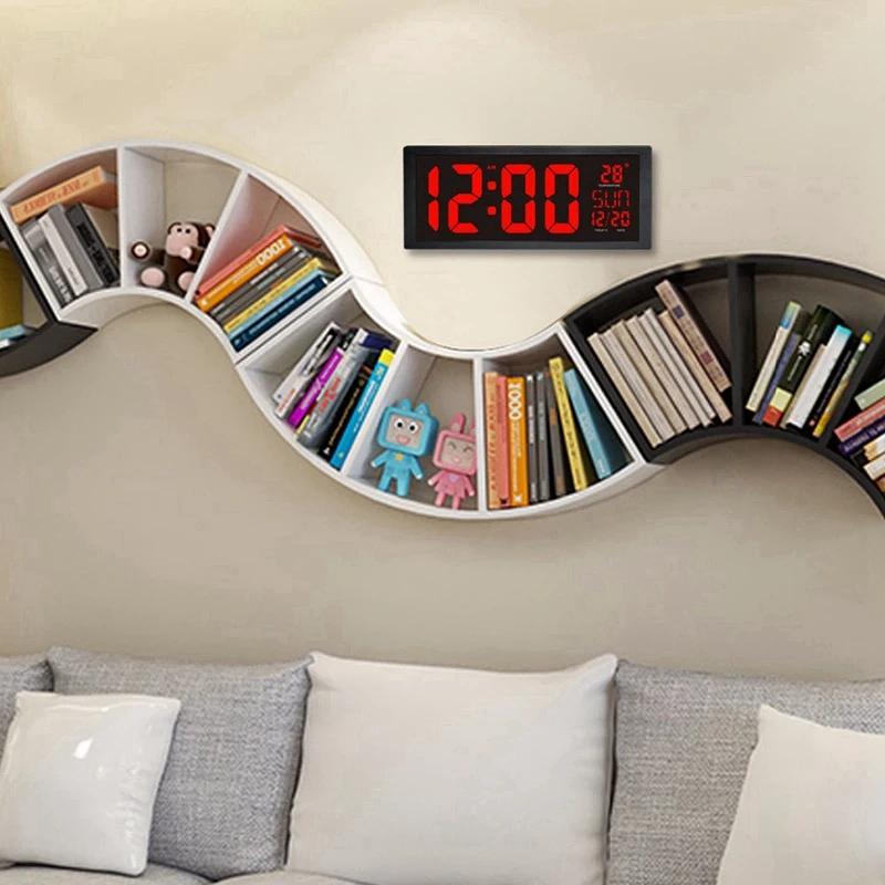 HOT Large Screen Big Electronic Wall Clock Desktop Led Digital Calendar Thermometer Daylight Saving For Kitchen Mu | Дом и сад