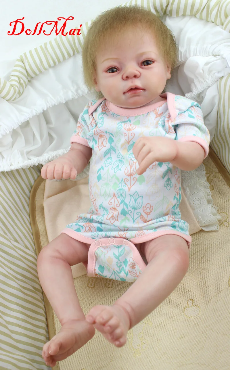 

Exquistite full silicone Reborn Dolls 22"55cm bebe girl reborn bonecas child fashion doll gift bathe toys