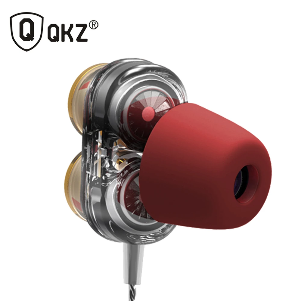 QKZ KD7 двойной Динамический драйвер профессиональные наушники в ухо с 4 драйверами