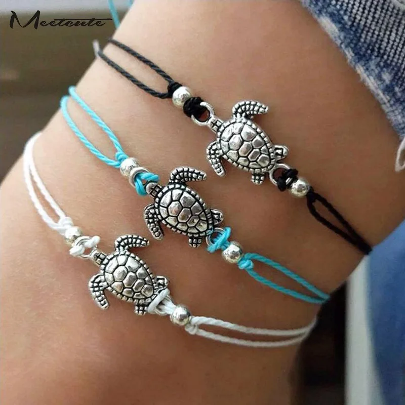 Meetcute ummer женские браслеты богемные Многослойные Бусины в виде черепахи браслет