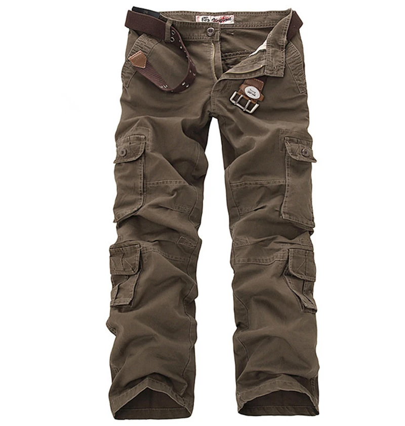 Плюс Размер 28-46! Мужские брюки-карго Лидер продаж свободные 100% хлопок высокое