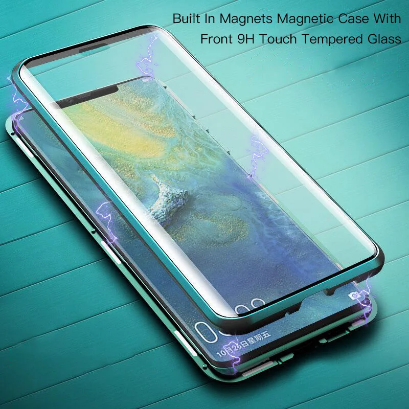 Полный Магнитный чехол LUPHIE 360 для huawei mate 20 Pro P30 Передние Задние стеклянные Чехлы |
