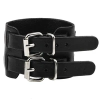 kirykle punk wide leather bracelet popular men women retro leather cuff bracelet with adjustable clasp wide bracelets jewelry